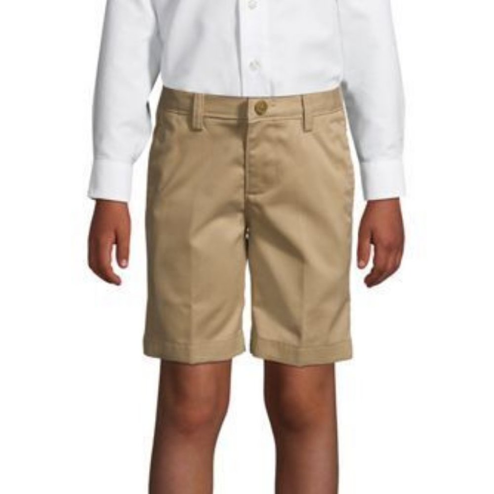 NWT LANDS' END UNIFORM BOYS COTTON CHINO SHORTS KHAKI 8H, 20 &‎ BOY'S/MENS 31